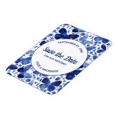 Butterflies Waterverf Indigo Blue Save the Date Magneet (Linkerzijde)