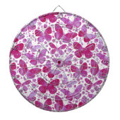Butterflies Waterverf Magenta Pink Dartbord (Voorkant)