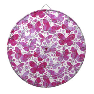 Butterflies Waterverf Magenta Pink Dartbord