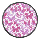 Butterflies Waterverf Magenta Pink Hockey Puck (Voorkant)