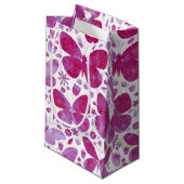 Butterflies Waterverf Magenta Pink Klein Cadeauzakje (Voorkant Gekanteld)