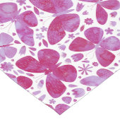 Butterflies Waterverf Magenta Pink Lange Tafelloper (Hoek)