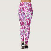 Butterflies Waterverf Magenta Pink Leggings (Achterkant)