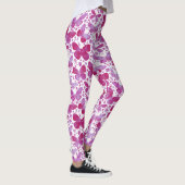 Butterflies Waterverf Magenta Pink Leggings (Rechts)