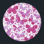 Butterflies Waterverf Magenta Pink Magneet<br><div class="desc">Magenta roze en witte waterverf vlinderschilderij.</div>