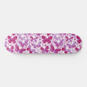 Butterflies Waterverf Magenta Pink Persoonlijk Skateboard (Horizontaal)