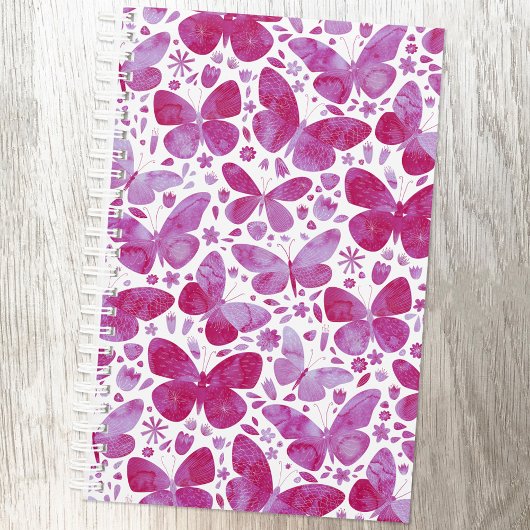 Butterflies Waterverf Magenta Pink Planner