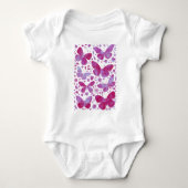 Butterflies Waterverf Magenta Pink Romper (Voorkant)