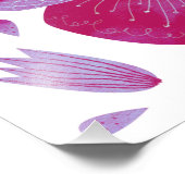 Butterflies Waterverf Magenta Roze Foto afdrukken (Hoek)