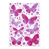 Butterflies Waterverf Magenta Roze Foto afdrukken (Voorkant)