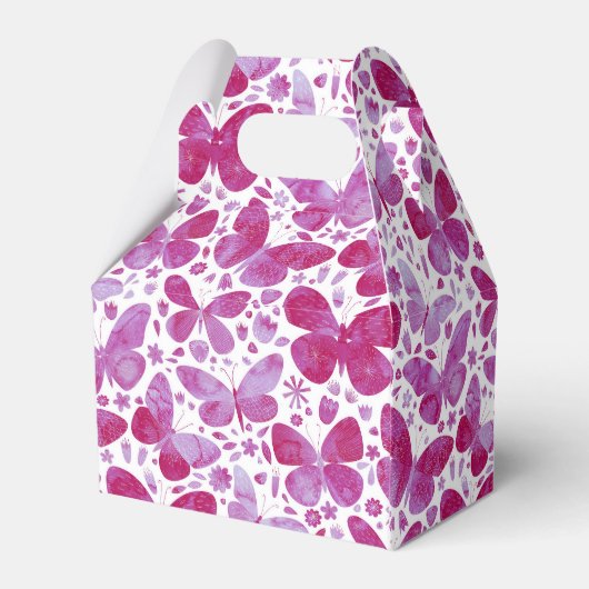 Butterflies Waterverf Modern Boho Magenta Roze Bedankdoosjes (Achterkant)
