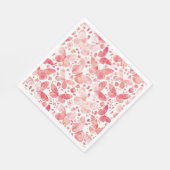 Butterflies Waterverf Moderne koraalroze Servet (Hoek)