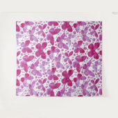 Butterflies Waterverf Patroon roze Wandkleed (Voorkant (horizontaal))