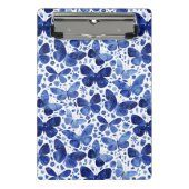 Butterflies Waterverf Pattern Blue Mini Klembord (Voorkant)