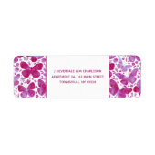 Butterflies Waterverf Roze Return Address Label (Voorkant)