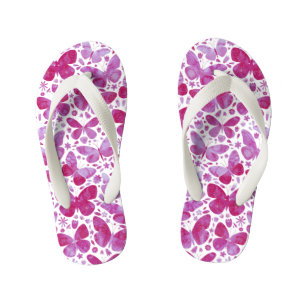 Butterflies Waterverf Roze teenslipper van het kin Kinder Teenslippers