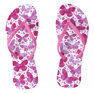 Butterflies Waterverf Roze teenslippers