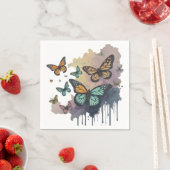 Butterflies, Waterverf Servet (Insitu)