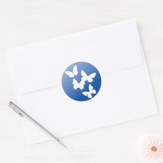 Butterflies - Weddenschap Ronde Sticker (Envelop)