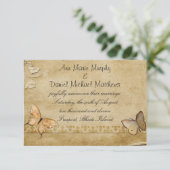 Butterflies Wedding Announding Kaart (Staand voorkant)