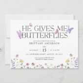 Butterflies Whimsical Bridal Shower Uitnodiging (Voorkant)