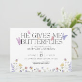 Butterflies Whimsical Bridal Shower Uitnodiging (Staand voorkant)