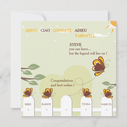 Butterflies Whimsical Farewell Party Invitation Kaart (Voorkant)