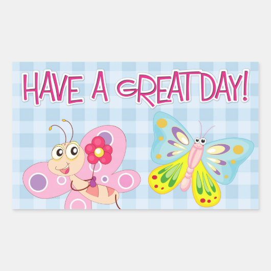 Butterflies wil rechthoekige sticker (Voorkant)