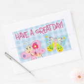 Butterflies wil rechthoekige sticker (Envelop)