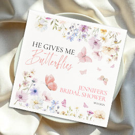 Butterflies Wildflower Vrijgezellenfeest Servet