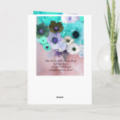 BUTTERFLIES, WITTE BLAUWGROEN ROZEN EN ANEMONSENST KAART (Achterkant)