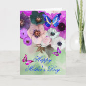 BUTTERFLIES, WITTE PAARSE ROZEN EN ANEMONSENSTROME KAART (Voorkant)