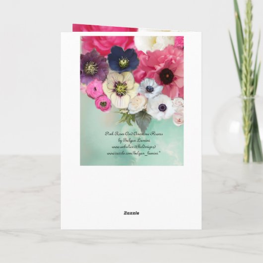 BUTTERFLIES, WITTE PINKROSSEN EN ANEMONSENSTROMEN KAART (Achterkant)