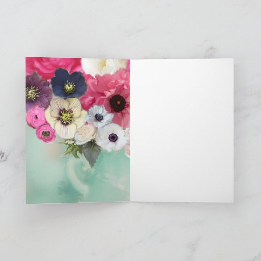 BUTTERFLIES, WITTE PINKROSSEN EN ANEMONSENSTROMEN KAART (Binnen)