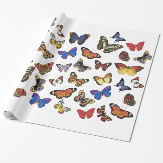 Butterflies Wrappapier Cadeaupapier (Uitgerold)