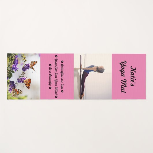 Butterflies zijn Free Custom Name Yoga Mat (Voorkant (horizontaal))