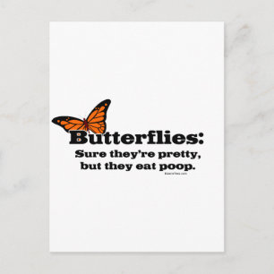 Butterflies zijn , maar ze eten poep briefkaart