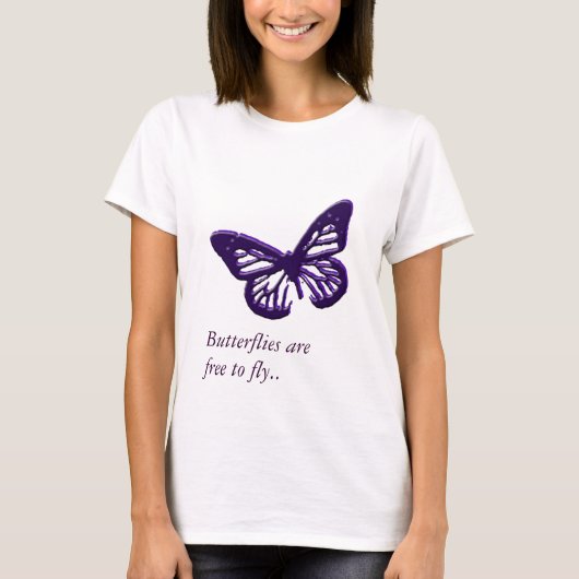 Butterflies zijn vrij om te vliegen t-shirt (Voorkant)