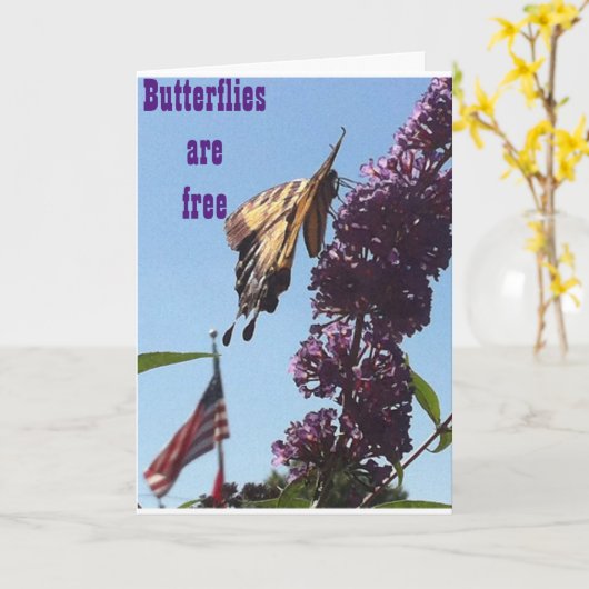 BUTTERFLIES ZIJN VRIJ/OP UW GRONDDAG EN ZIJN U OOK KAART (Gele Bloem)