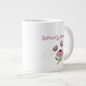 Butterflies zoenen een ventilator grote koffiekop (Voorkant rechts)