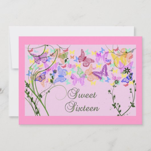 butterflies, zoete zestien uitnodiging (Voorkant)