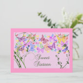 butterflies, zoete zestien uitnodiging (Staand voorkant)