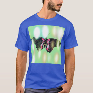 butterfliesternagebarsten vlinder met sequinsblue t-shirt