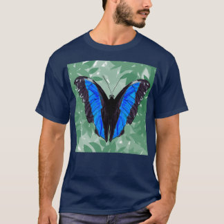 butterfliesternagebarsten vlinder met sequinsblue t-shirt
