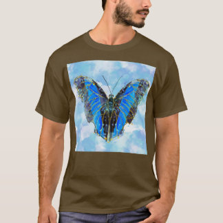 butterfliesternagebarsten vlinder met sequinsblue t-shirt