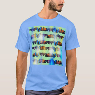 butterfliesternagebarsten vlinder met sequinsblue t-shirt