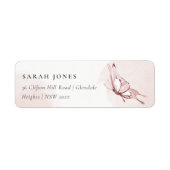 BUTTERFLLADADRES VOOR ELEGANT CUTE BLUSH WATERVERF ETIKET (Voorkant)