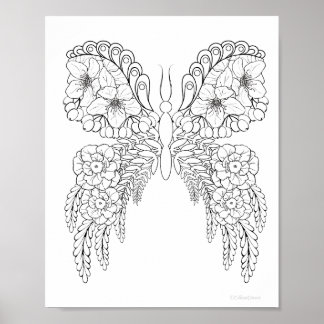 Butterflower #1 Kleurend Poster