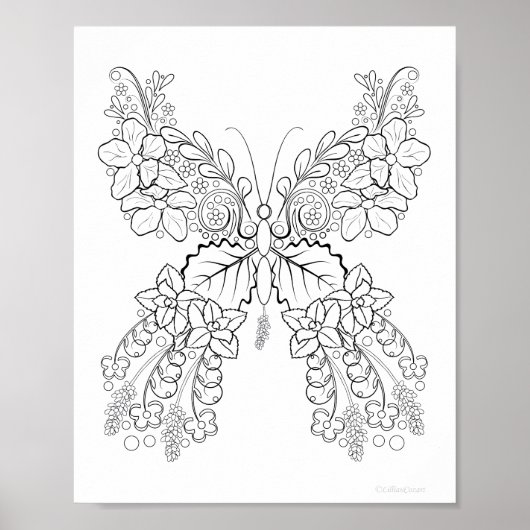 Butterflower #2 Gedetailleerde kleuren Poster (Voorkant)