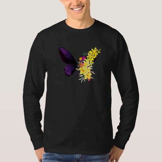 Butterflower chrysanthemums and butterfly t-shirt (Voorkant)